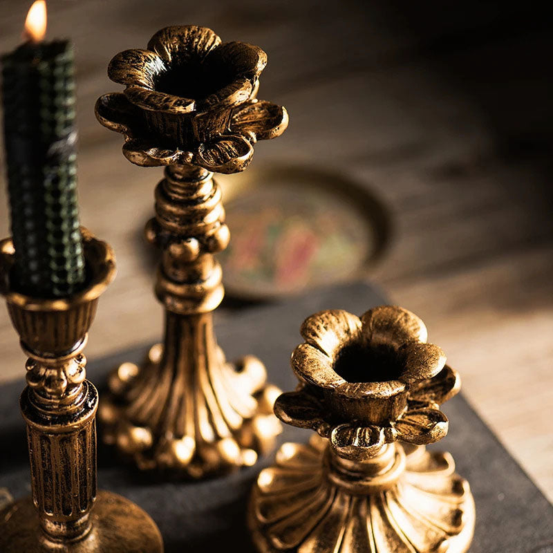Bronzed French Candlestick Holder