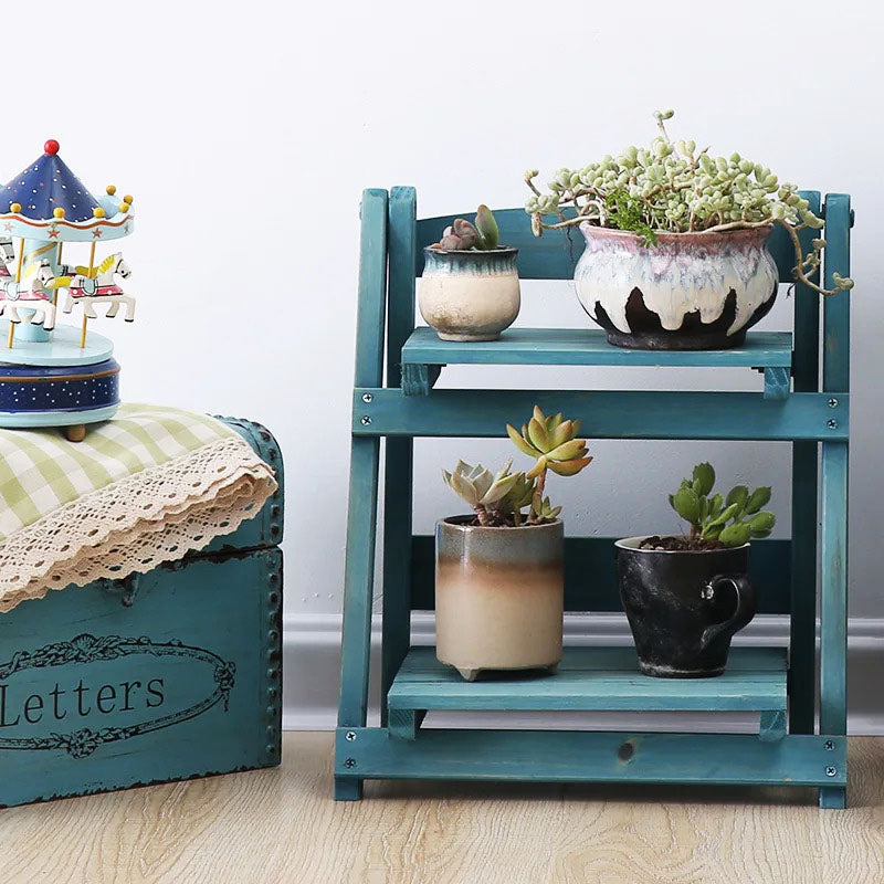 Mill Works 2-Tier Wood Plant Stand