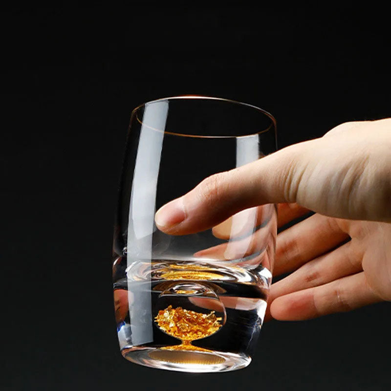 Gold Flakes Drinking Glass