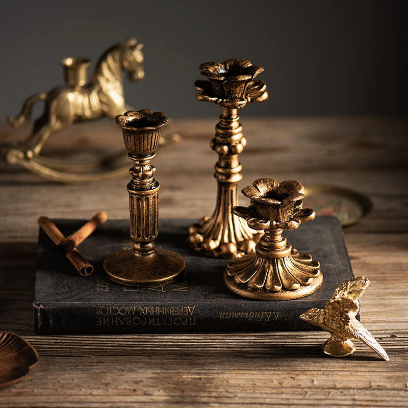 Bronzed French Candlestick Holder