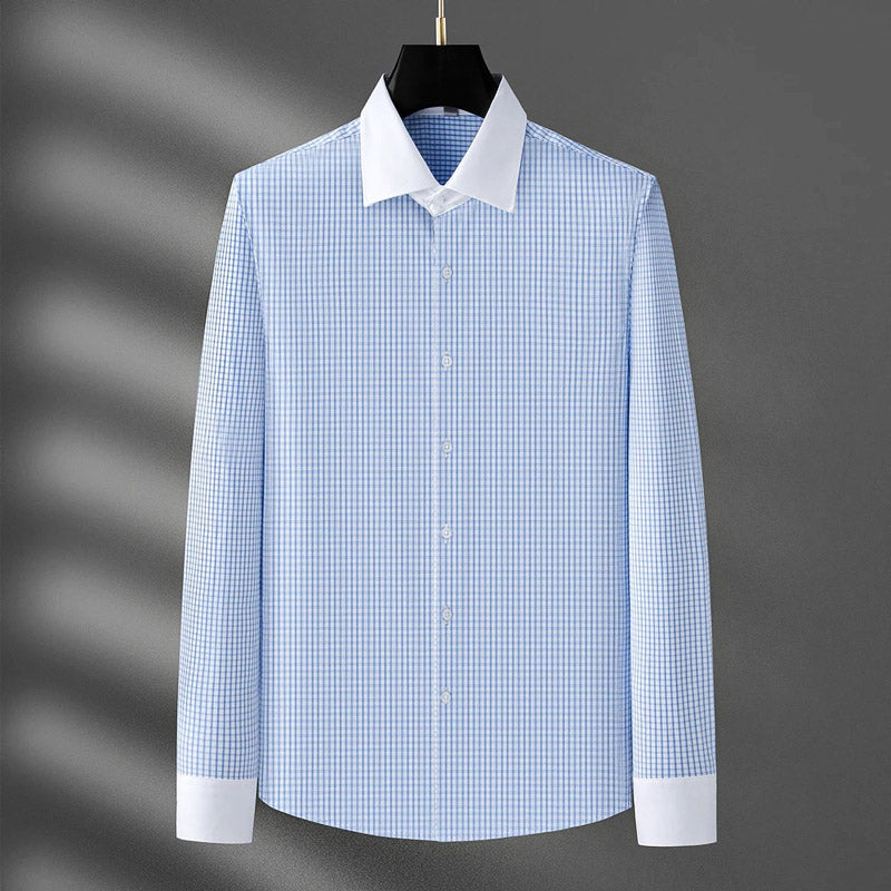 Gingham Italian Spread Collar Dress Shirt