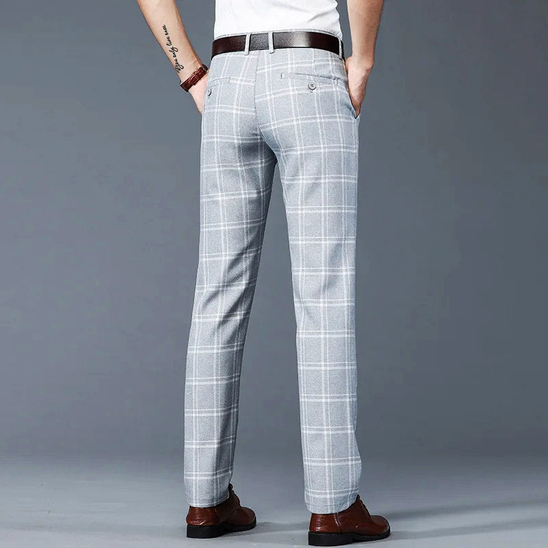 James Classic-Fit Stretch Plaid Suit Pant