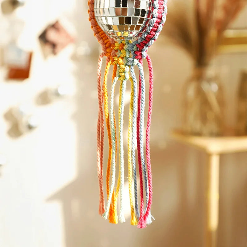 Hanging Macrame Disco Balls