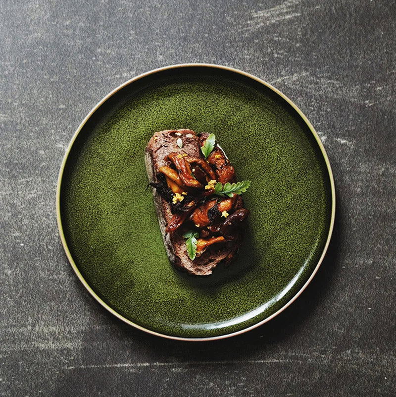 Green Speckled Dinner Plate