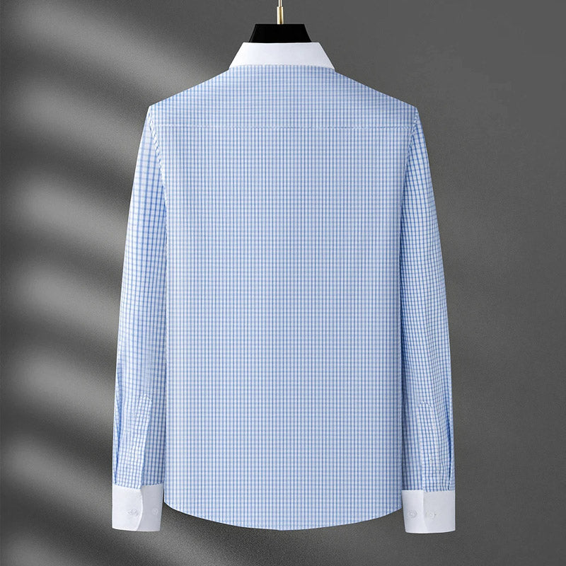 Gingham Italian Spread Collar Dress Shirt