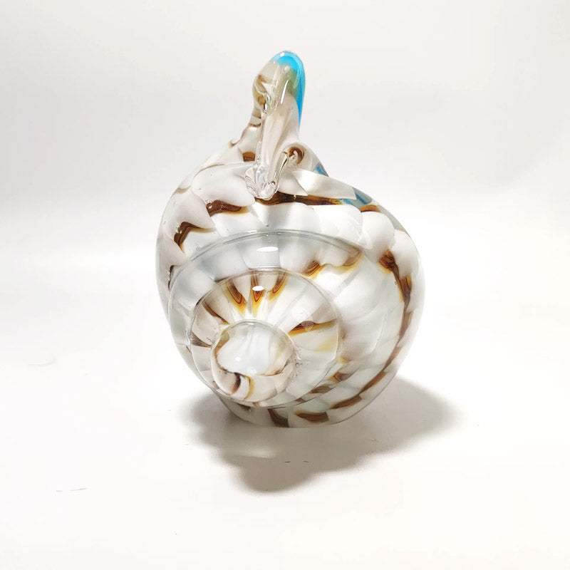 Hand Blown Glass Conch - Blue and Brown