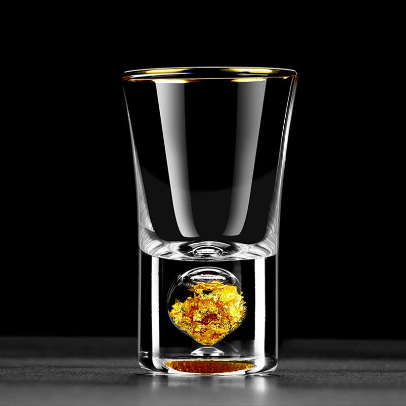 24k Gold Flakes Shot Glass