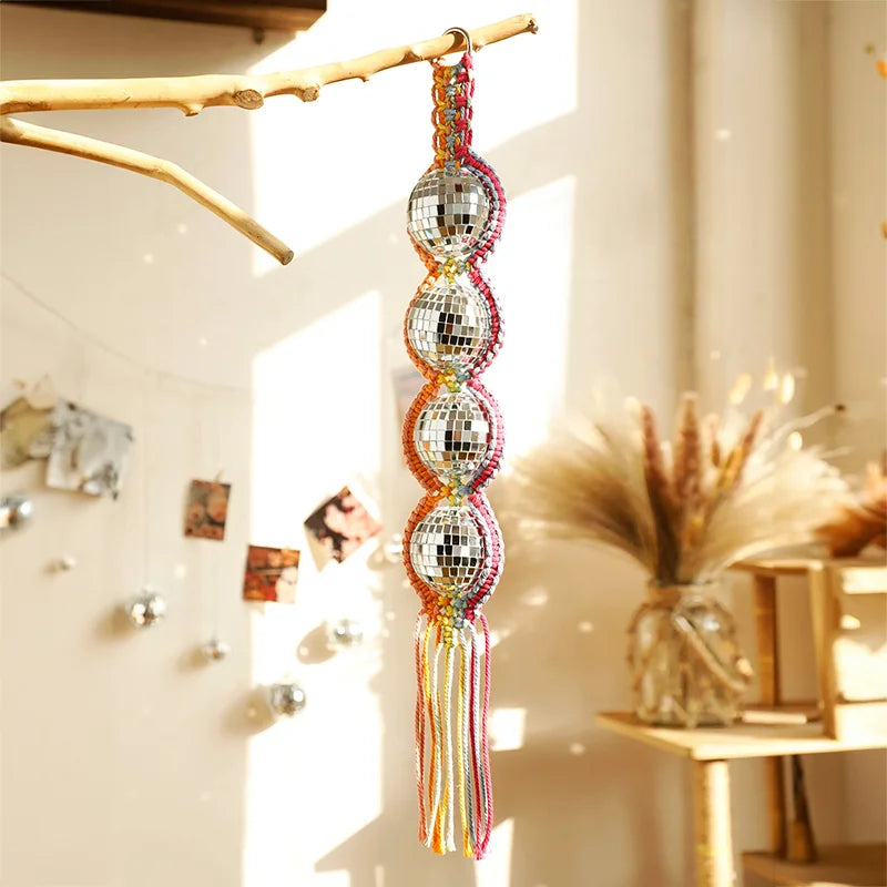 Hanging Macrame Disco Balls