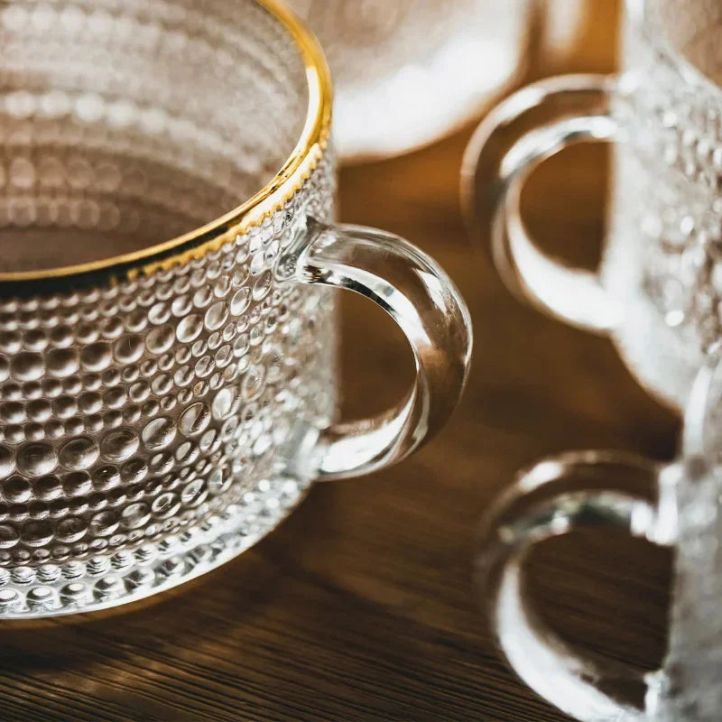 Gold Rimmed Glass Mug