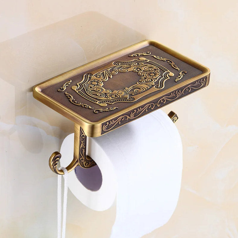 Filigree Toilet Paper Holder with Hook